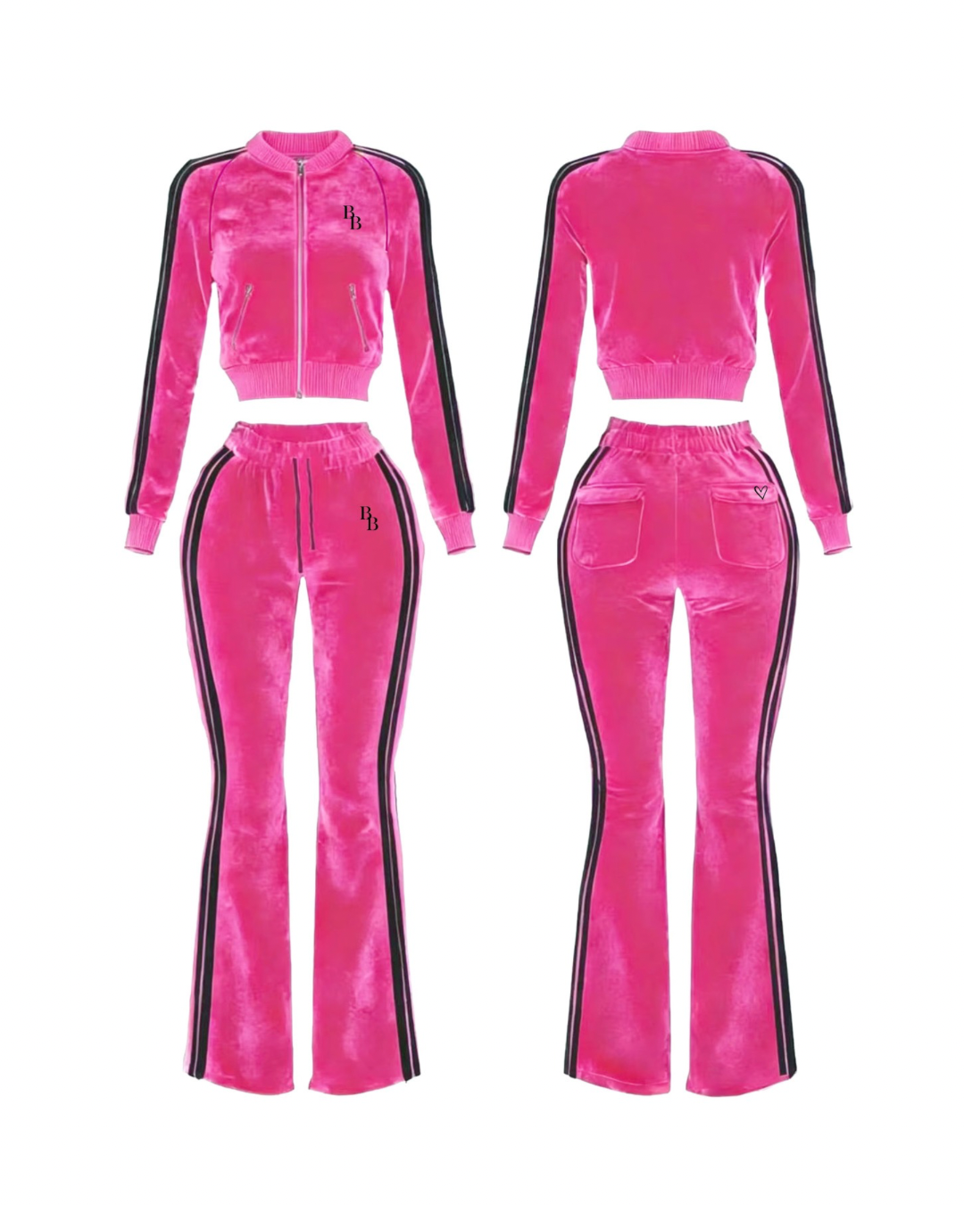 “MATERIAL GIRL” VELOUR FULL ZIP TRACK SUIT