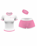 “BADDIE” SHORT SLEEVE SHORT SET W/ HEADBAND