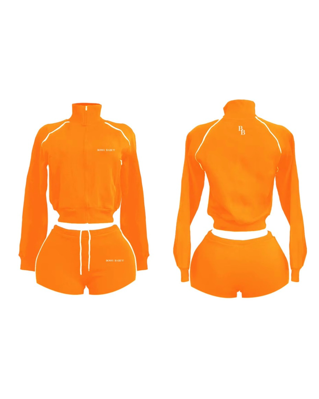 “PRETTY & PAID” FULL ZIP SWEAT SUIT SHORT SET